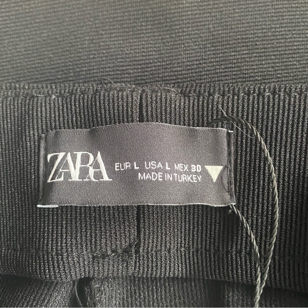 ZARA NWT High-Rise Pleat Front Split Ankle Leggings L (runs small) - Picture 9 of 9